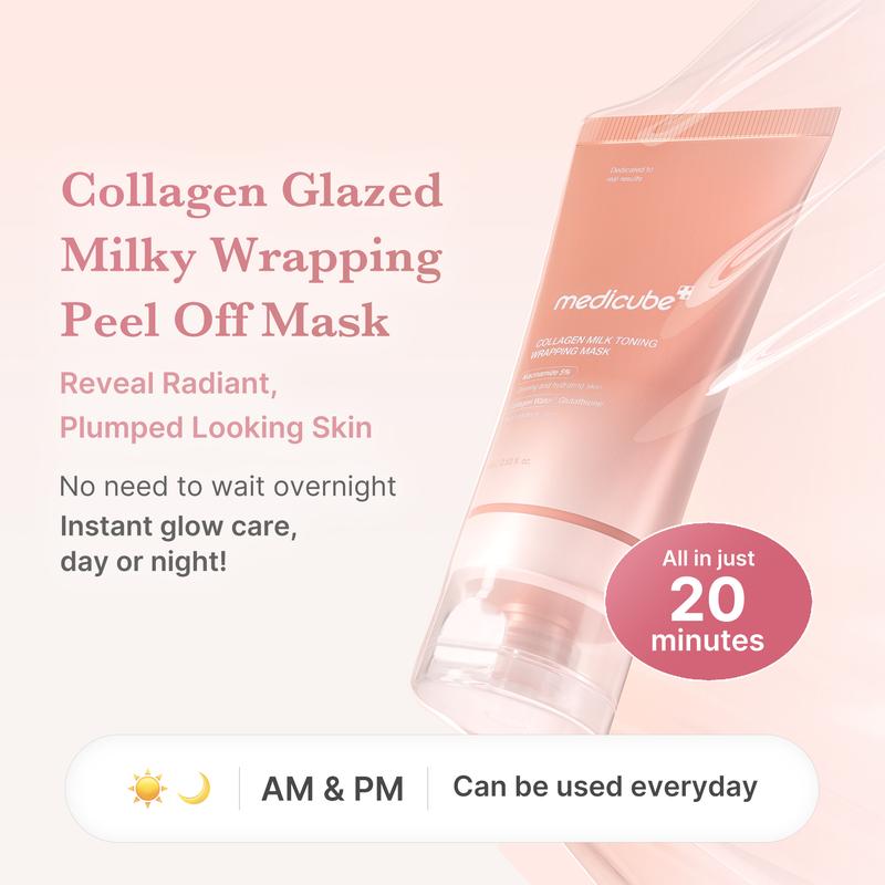 Milky Glow Lock Collagen Duo l Collagen Glazed Milky Glow Wrapping Mask (20-Min Use) + Collagen Glow Booster Milk Serum for Hydration & Radiance, Korean Skincare, K-beauty