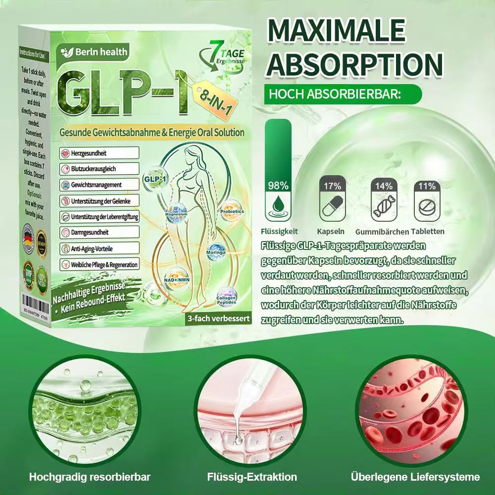 🇩🇪Berlin Health® 𝗚𝗟𝗣-𝟭 𝟖-𝗶𝗻-𝟭 Gesundheitslösung zum Einnehmen (nur einmal täglich, sichtbare Veränderungen in 7 Tagen) ✅ Bei Fettleibigkeit, Herz-Kreislauf-Gesundheit, Diabetes, Schlafapnoe, Darmgesundheit, Gelenkproblemen und mehr