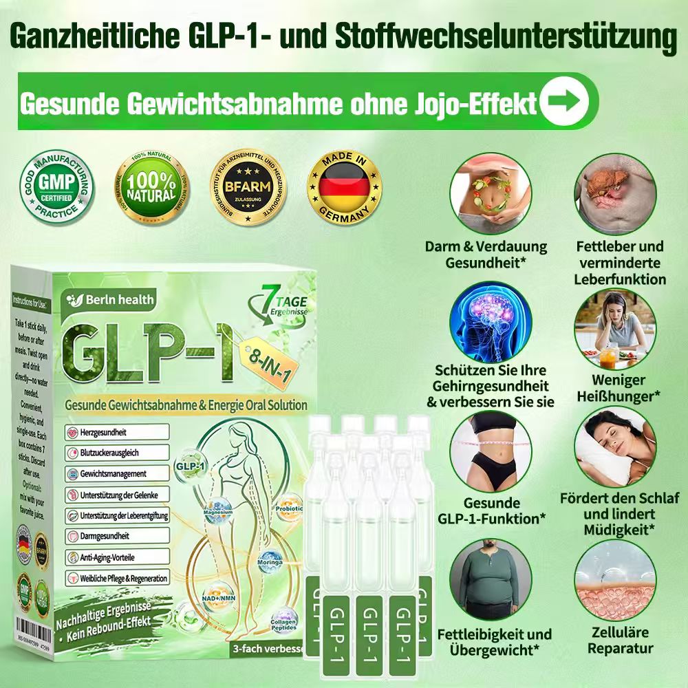 🇩🇪Berlin Health® 𝗚𝗟𝗣-𝟭 𝟖-𝗶𝗻-𝟭 Gesundheitslösung zum Einnehmen (nur einmal täglich, sichtbare Veränderungen in 7 Tagen) ✅ Bei Fettleibigkeit, Herz-Kreislauf-Gesundheit, Diabetes, Schlafapnoe, Darmgesundheit, Gelenkproblemen und mehr